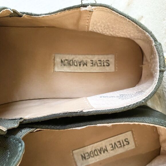 Steve Madden Zayna Platform Slip On Sneakers Green Camouflage Women's Size 10 - Picture 6 of 9